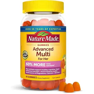 Nature Made Advanced Womens Gummy Multivitamins with Magnesium Citrate, Calcium, B Vitamins, Multivitamin Gummies for Women, 90 Multi Vitamin Gummies, 30 Day Supply
