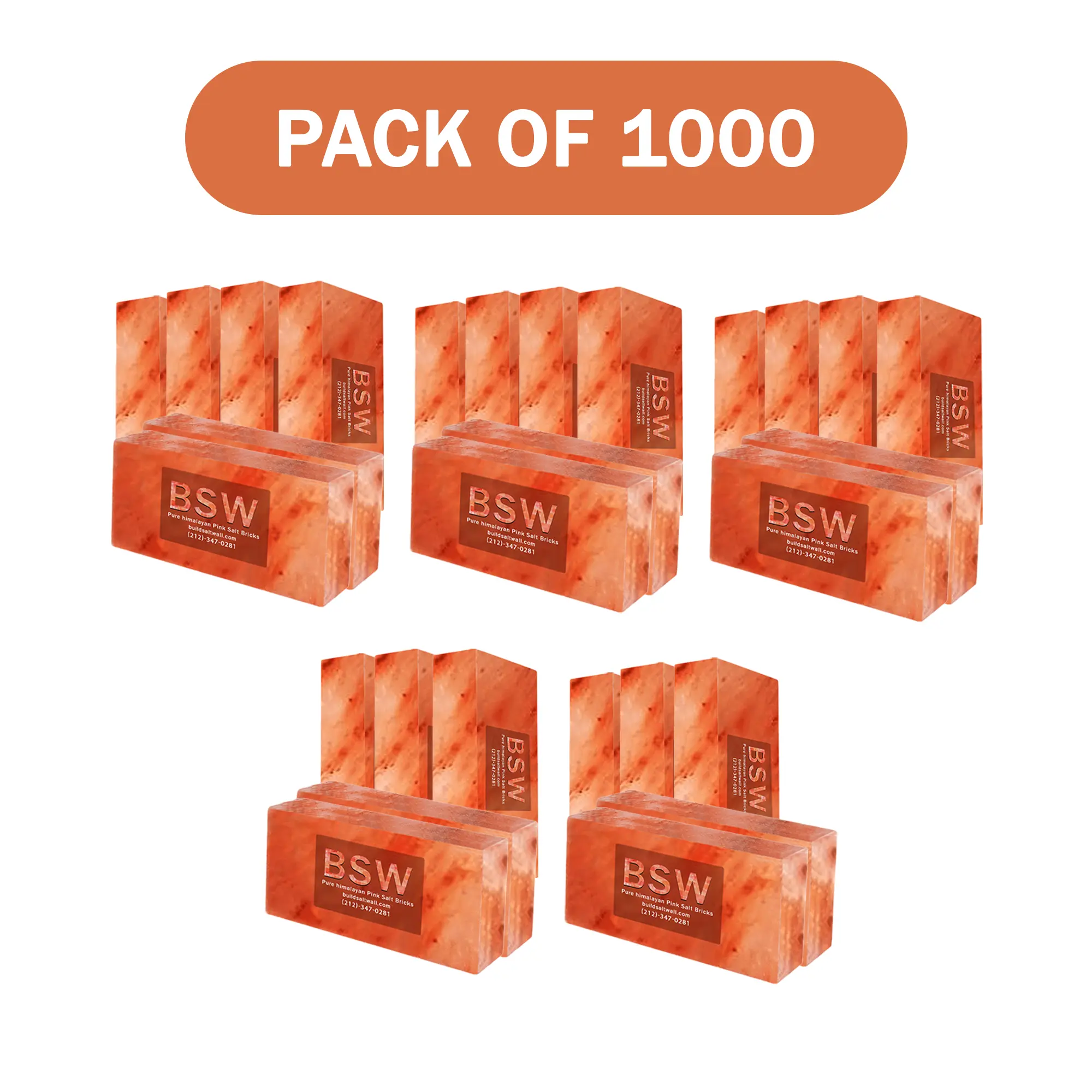 Himalayan Pink Salt Bricks 8" x 4" x 2" Pack of 1000