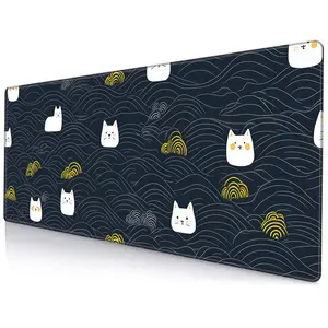 Cute Cat Pattern Mouse Pad, Rectangle Gaming Mouse Pad, Anti-slip Mousepad, Desk Keyboard Mouse Mat for Home Office Game Room, Computer Accessories
