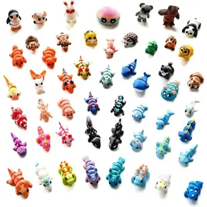 52 Pcs Mini 3D Printed Animals, Articulated Flexible Wiglets Toys, 3D Printed Fidget Toys Bulk with 3D Printed Axolotl, Party Favors Goodie Bag Stuffers Classroom Rewards for Kids