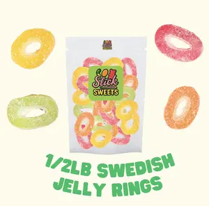 Gummy Rings Peach Raspberry Lime Orange Flavor Chewy Gummy Swedish Candy