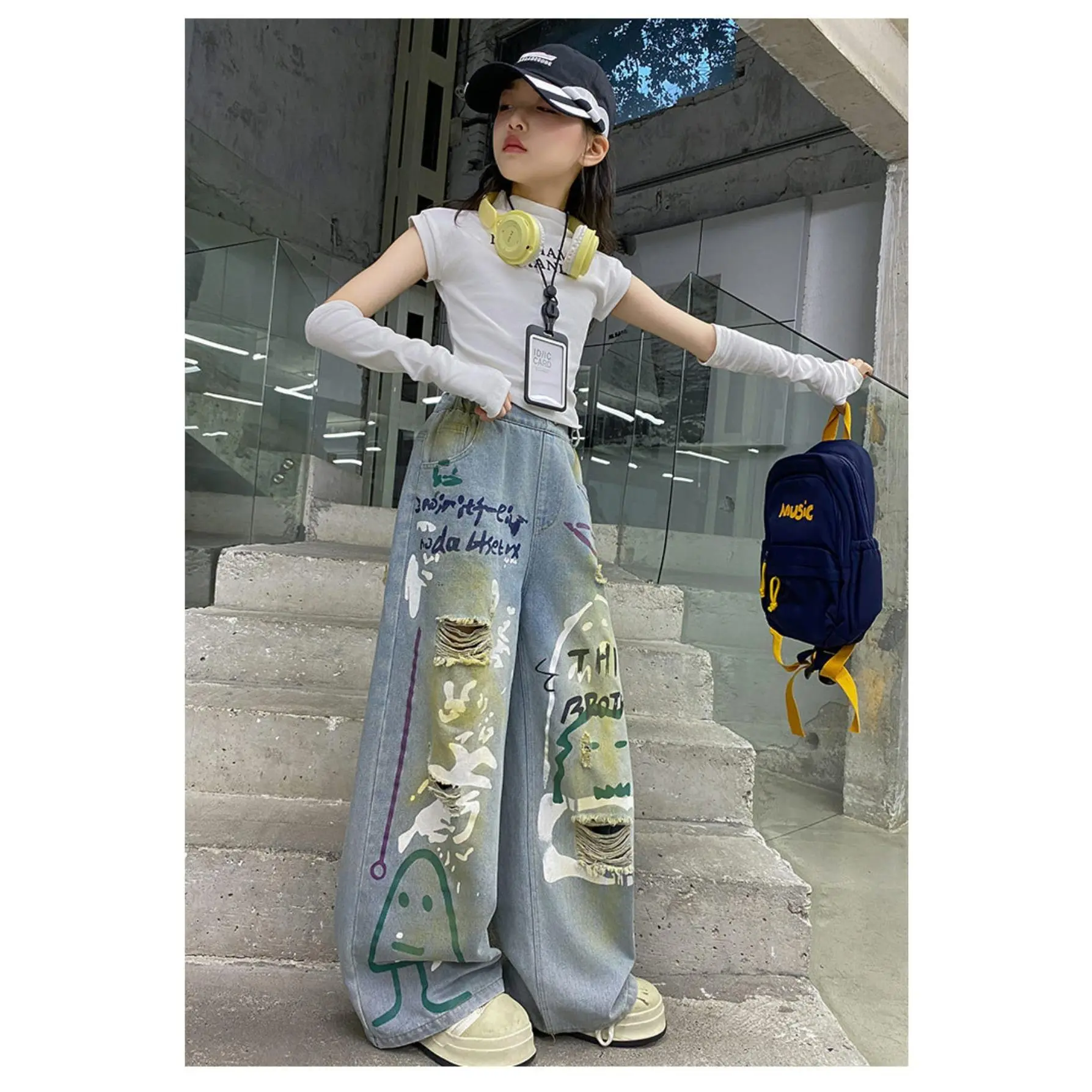Children's Jazz Dance Performance Outfits, Girls' Hip-Hop Trendy Dance Costumes, Autumn Fashionable Street Dance Runway Show