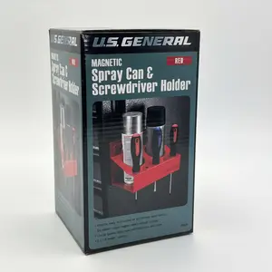 US General Magnetic Spray Can & Screwdriver Holder – Heavy-Duty Steel Organizer for Tool Carts and Workbenches