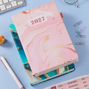 Planner 2027, Jan 2027 - Dec 2027, Daily and Monthly Calendar Planner for Women, with Hourly Schedules, 12 Monthly Tabs, 4 Planning Stickers, Hardcover Daily Planner for Work School Home, 5.6" X 8.3"