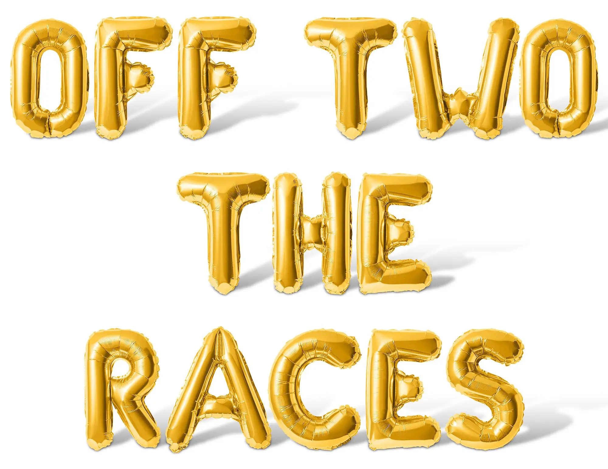 Letter Balloons - OFF TWO THE RACES 16" Inch Alphabet Letters Foil Mylar Balloon 2nd Birthday Party Banner