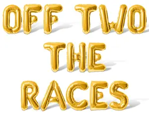 Letter Balloons - OFF TWO THE RACES 16" Inch Alphabet Letters Foil Mylar Balloon 2nd Birthday Party Banner