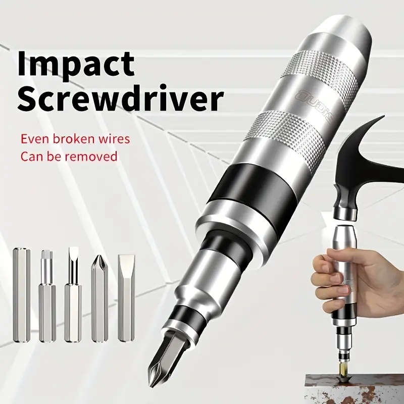 Professional 7-Piece/13-Piece Impact Screwdriver Set with Screw Extractor - Hardware Multitools & Accessories, Multi-Functional Manual Maintenance Tool for DIY Enthusiasts, Home Use