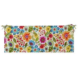 RSH Décor Foam Bench Cushion 72”x18”x2” with Ties for Indoor/Outdoor Use, Gregoire Fresco, Made in United States