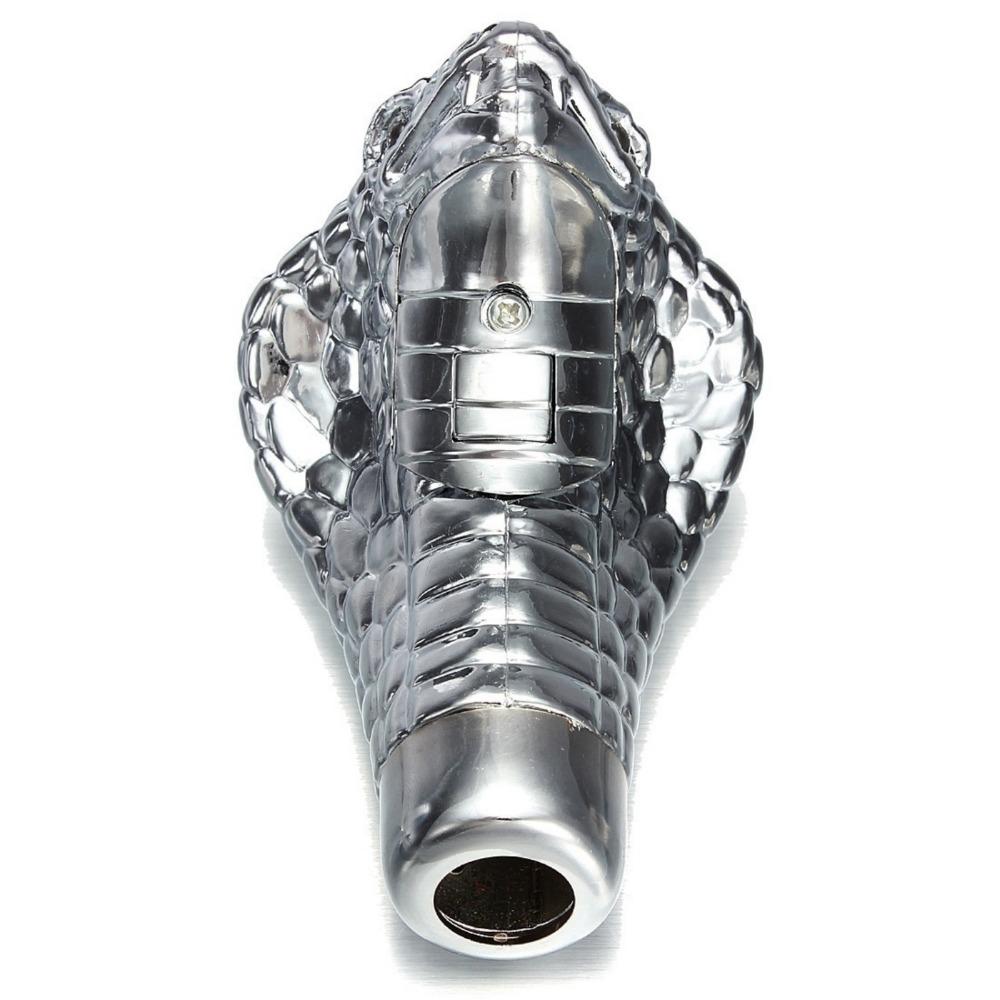 Universal Chrome Red Blue LED Eyes Car Cobra Manual Gear Shift Knob Snake Shifter   Car decor 
