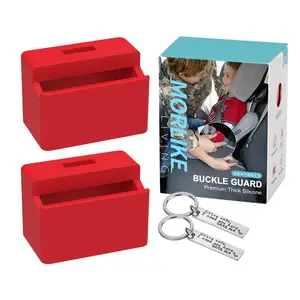 Seatbelt Secure Buckle Safety Cover Lock | Keep Children Safe in Car Seat and Prevent Kids from Accidentally Unbuckling | Buckle Guard Fits Almost Vehicles (red,2PACK)