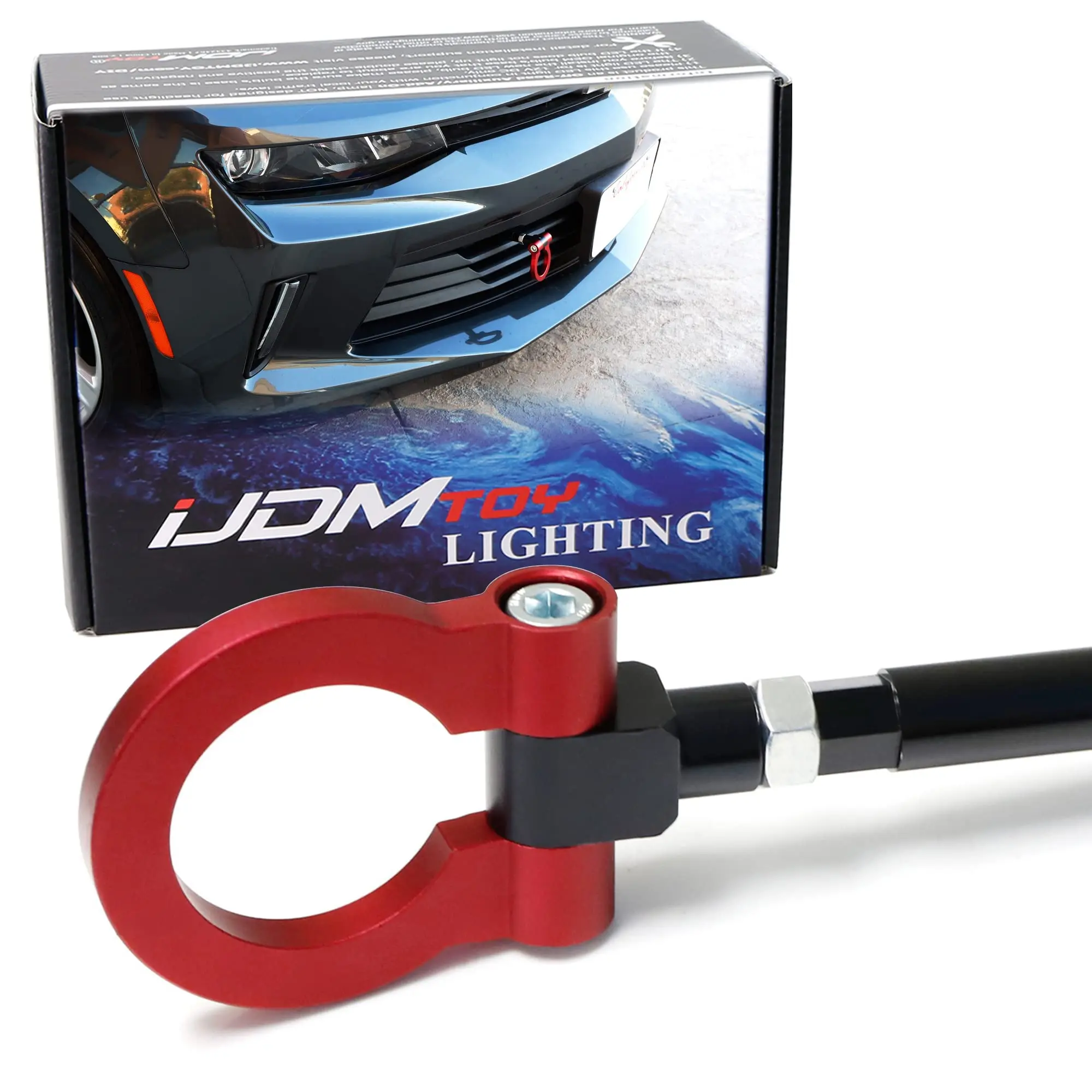 iJDMTOY Track Racing Style Tow Hook Ring For 2016-up Gen6 Chevy Camaro (Pre-LCI)