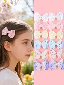 12 pieces of bow hair clips, sparkling butterfly bangs  hair clips for women and girls , exquisite and beautiful dressing hair clips, suitable for play and various places, fresh and sweet hair accessories