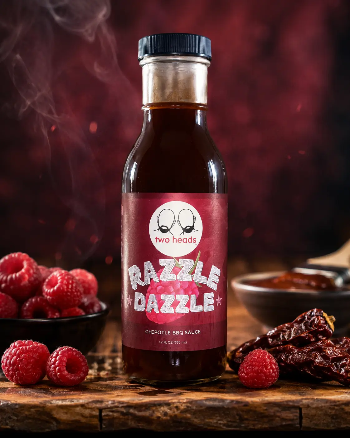 Razzle Dazzle Raspberry Chipotle BBQ Sauce - Sweet, ripe raspberries meet the zip of chipotle