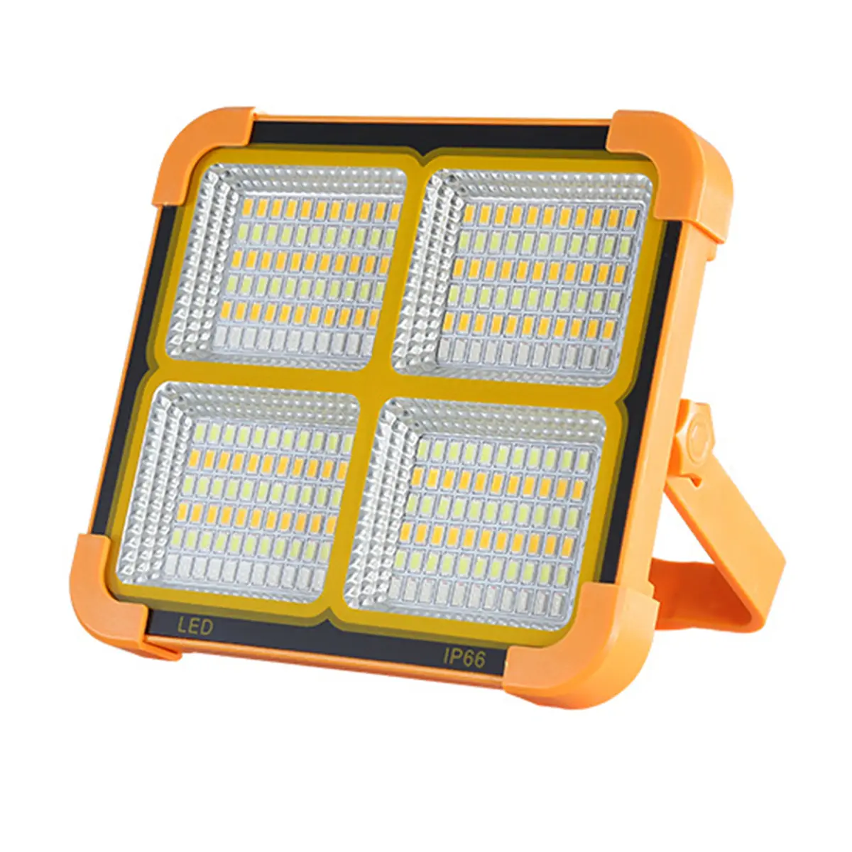 Solar Rechargeable LED Work Light - 288 Super Bright Beads Floodlight with USB & Type-C Charging, 5 Lighting Modes, IP66 Waterproof Portable Dimmable Emergency Flashlight, Solar Powered Rechargeable Powerful Flashlights for Camping, Fathersdaygift