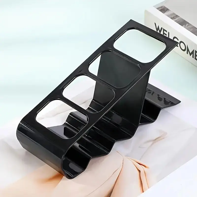 Multifunctional Remote Control Holder Rack, Durable Plastic Desktop Storage Stand, Fits 4 Remotes & Glasses, Non-Slip Base, Minimalist Design