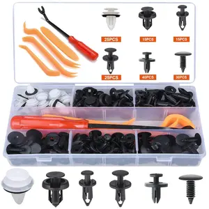 155 PCS Car Retainer Clips Kit – 6 Sizes Nylon Push Retainers for Bumper, Door Trim & Body Panel | Universal Auto Fastener Set for Most Cars