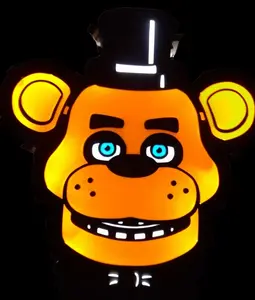 FNAF LED Light Box with Freddy Fazbear Head Design - RGB-W Lighting, Remote Control & Bluetooth