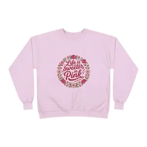 Life Is Sweeter in Pink Floral Crewneck Sweatshirt