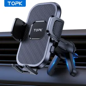 TOPK Car Phone Holder Mount, [Upgraded Support Function] Metal Hook Cell Phone Holder For Car Air Vent Compatible With All Phones