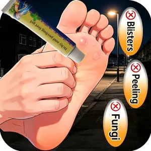 Foot cream for athlete’s foot; blisters between toes; ulcers/sores on feet; itching; peeling skin on feet; rough, worn areas due to blisters; anti-itch relief; severe foot odor and intense itching