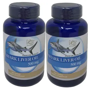 2 Bottles Shark Liver Oil 500mg 200 softgels x 2=400 softgels