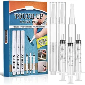 Fillable Touch Up  Pen, Refillable  Brush Pens, Touch up  pens for Walls -  Floors, Windows, Furniture, Kitchen Cabinet, Suitable for Any Repair(3 Pack)
