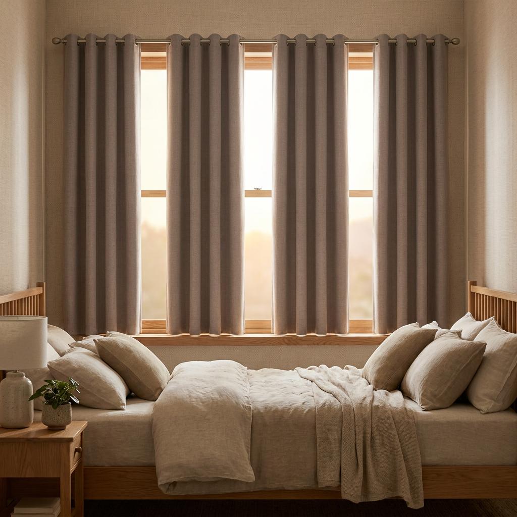 2 Panels Linen Blackout Curtains ,Formaldehyde‑Free & Odor‑Free, Soft Fabric, Natural Drape, Wrinkle-resistant, 2 Panels Set, Luxury Curtains ,Home Decor,for Living Room & Bedroom