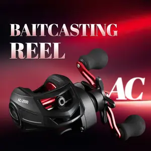 AC Baitcaster Reels, Lightweight Bait Caster Reel - 7.2:1 Gear Ratio, Up to 8Kg Drag Capacity, Magnetic Brakes, Built in Clicker Alert, Perfect for Saltwater And Freshwater Fishing