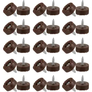 0.7 Inch Screw-On Feet for Furniture, 60 Pcs Non Slip Furniture Pads Chair Glides Table Leg Protectors for Cutting Board Electronics, Brown