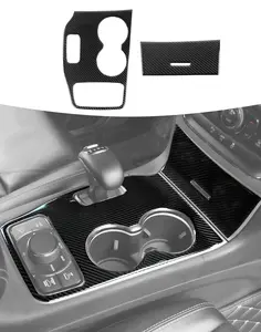 Interior Gear Shift Panel Decoration Cover Carbon Fiber Pattern For Jeep Grand Cherokee 2014-2015 Car Accessories