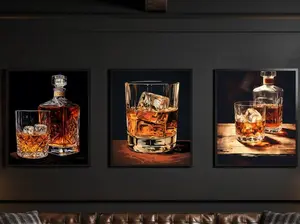 Bundle of Whiskey Bottles and Glasses Print, Man Cave Prints, Bourbon Gifts for Him, Bartender Gifts,