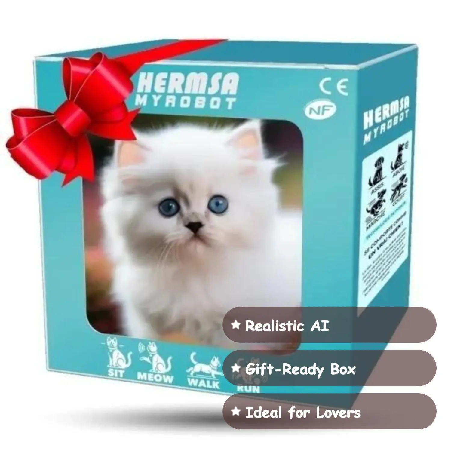 Cute Gray Robot Cat 2027 New Model Electric Kitten Children's Toy Realistic Interactive Plush Cat with Simulated Movements and Meowing Pet Lover Gift for Holidays or Birthdays Ready-Made Packaging