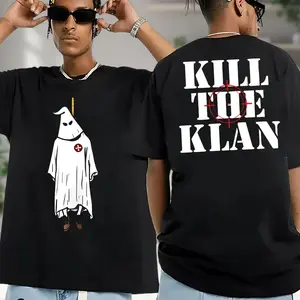Kill The Klan T-shirt, Funny Klan Hanging Graphic Quote Retro 2 Sided T-Shirt, Anti-Fascist Shirt, Anti KKK Shirts, Trending Meme Tee