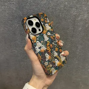 Halloween Themed 3D Ghost & Skull Phone Case & Screen Protector for iPhone 17 Air, 16, 15 Pro Max