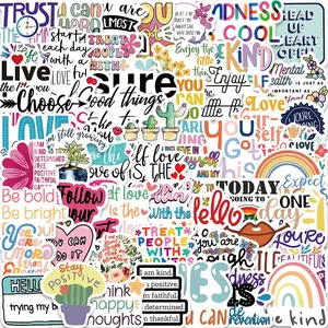 Motivational English Slogan Sticker, 52pcs/set Cartoon Funny Inspirational Sticker, DIY Decorative Sticker for Phone Case, Computer, Guitar, Bag, Water Cup, Scrapbook