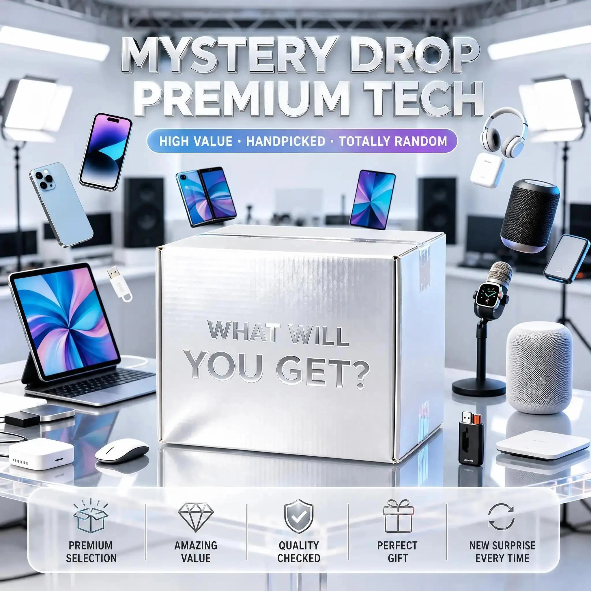 Christmas Special Electronic Mystery Box! Grab Drones, Popular Headphones, Smartphones & Extension Cords - Act Fast