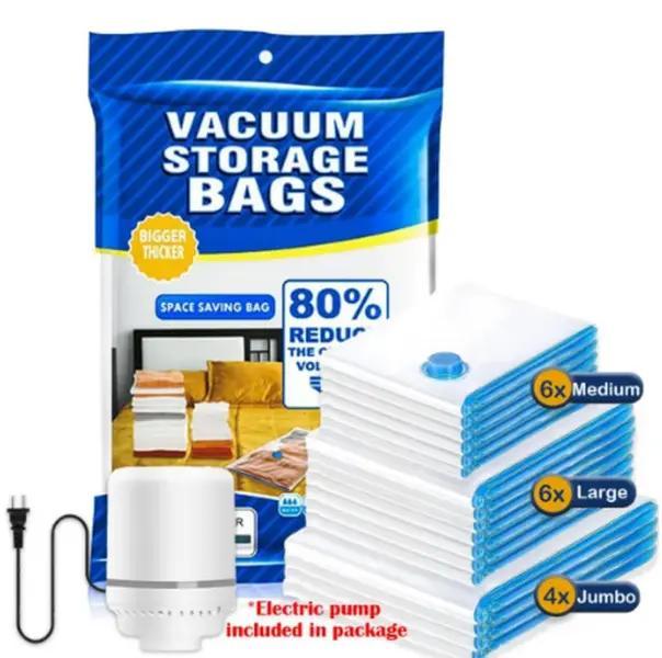 [Spring & Easter]12 Pack Vacuum Storage Bags,Electric PumpSpace Savers, Airtight Dust Moisture-Proof,Extra Large Capacity,for Clothing & TravelEssentials Zipper Pouches Outdoor PackingSystem Hand Organizer Holiday Variety PackGreat Gift for Mother's Day