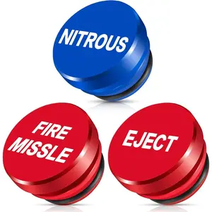 Cigarette Lighter Cover 3 Pcs, Cigarette Lighter Plug Cover Dustproof Waterproof, FIRE MISSILE EJECT NITROUS Button Aluminum Fits Most Automotive Vehicles and Boats with Standard 12 Volt Power Source