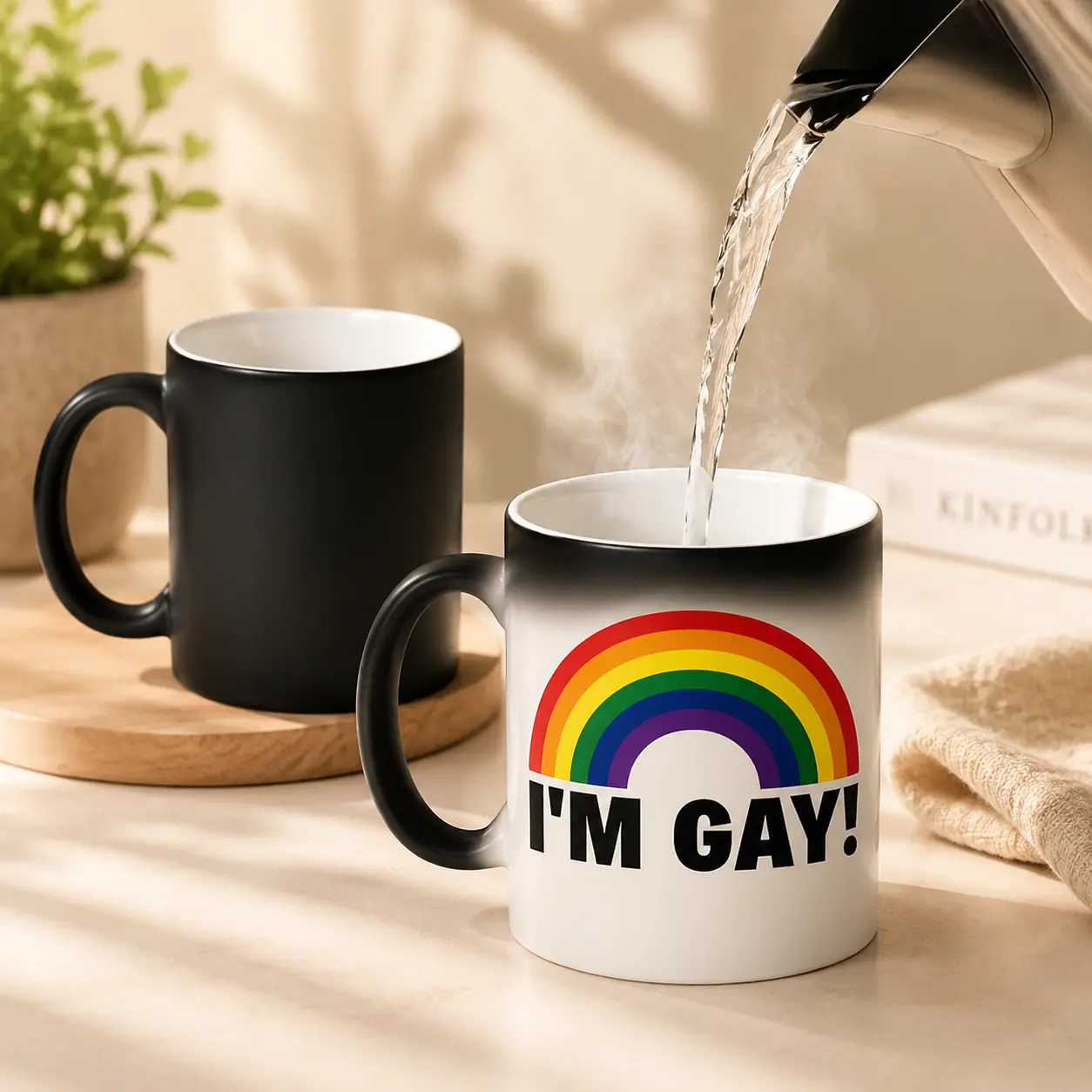 Magic Heat Changing Mug  Funny Rainbow Surprise Coffee Cup, Color Changing Novelty Mug, Unique Gift Idea for Friends & Coffee Lovers