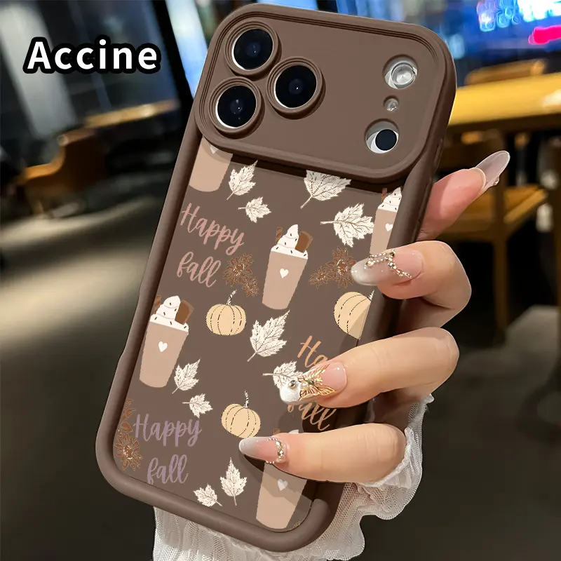 Soft TPU Smartphone Case - Flexible, Non-Slip Matte Texture, Autumn Delight Pattern, Bumper with Lens Guard, Shockproof for Handheld Devices, Fits iPhone 17 Pro Max,16,15,14 Plus,13,12 Mini,11,XR,X,XS,Air E, Rugged Durable Mobile Accessory Cover