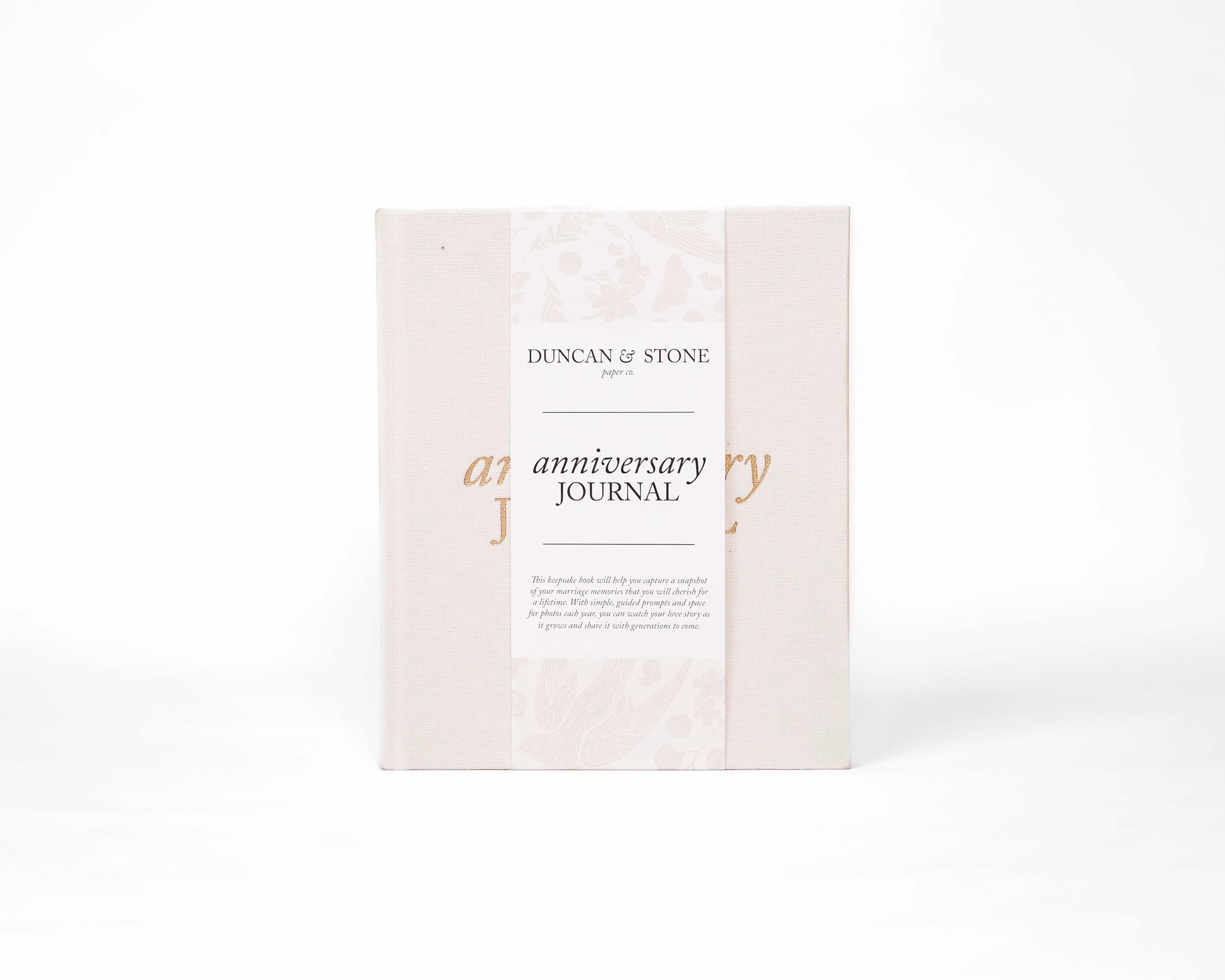 Duncan & Stone Anniversary Journal – Linen Bound Hardcover Spiral Notebook for Couples' Milestones & Memories, 189 Pages, Taupe Cover, Ivory Pages, Travel Diary Notebook