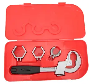Adjustable Basin Wrench Set, 3Pcs Pipe Wrench Tool Kit with Interchangeable Jaws, Under Sink Wrench for Tight Spaces, Pipe Fitting Repair Tool with Storage Case
