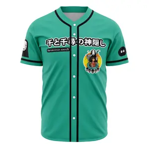 Spirited Away Studio Ghibli Printed Baseball Jersey - Y2K Anime Gift