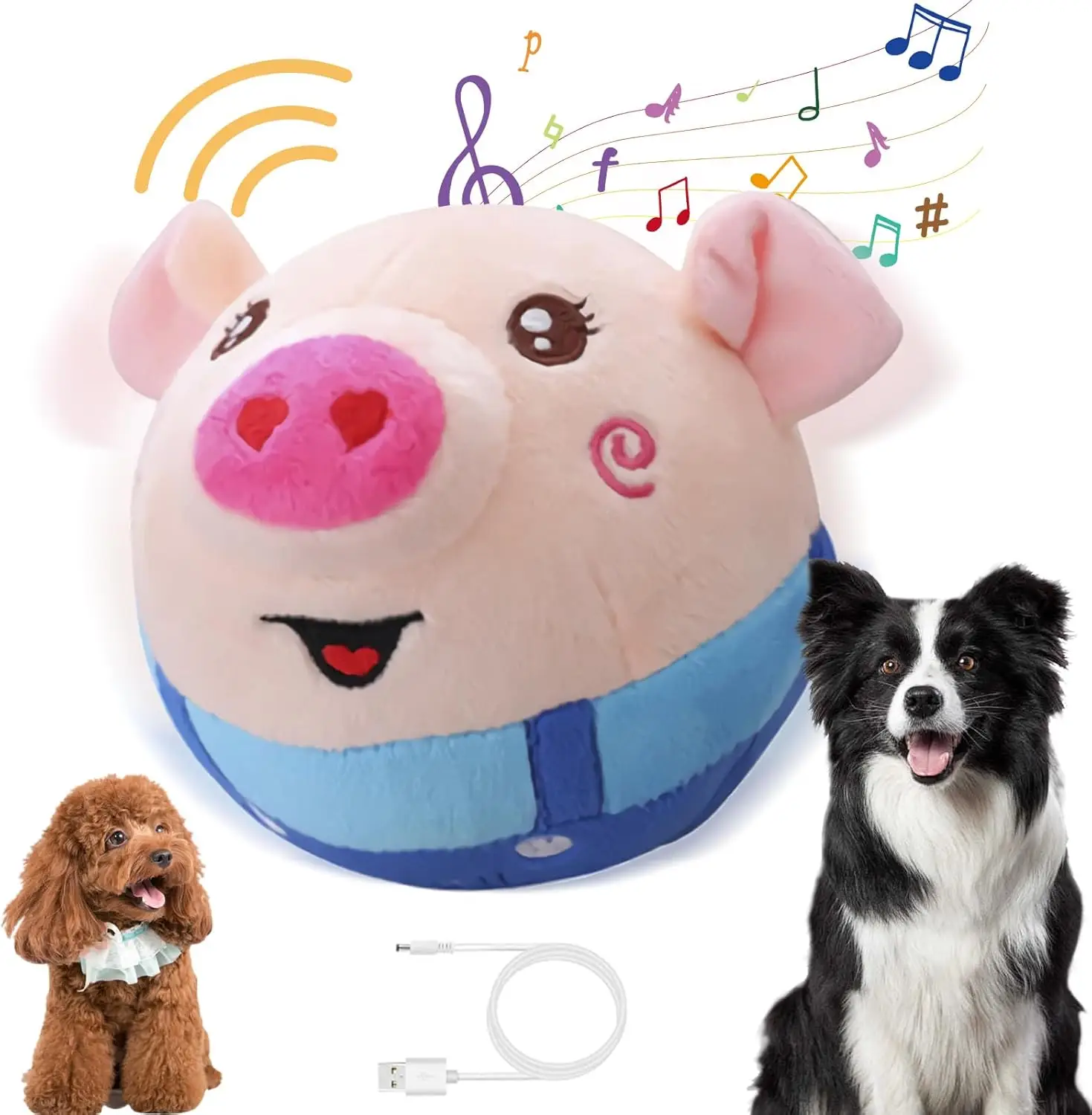 EVERBETTERUS Active Moving Plush Toy Smart Interactive Toy USB Rechargeable Washable 120 Music USB Rechargeable Interactive Washable Cartoon Pig Plush