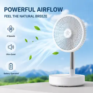 Portable Camping Fan,Foldable Standing Rechargeable Fan with Remote  - 7.7" 7200mah Battery Operated USB Fans for Indoor, Outdoor, Tent, Travel, Fishing, Jobsite, Gifts for Men and Dad