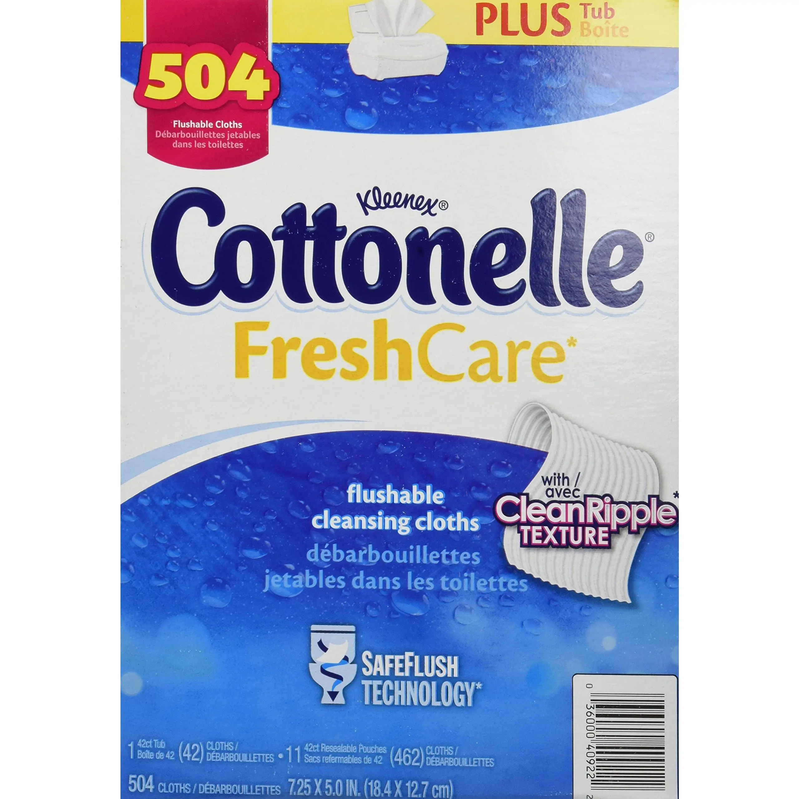 Cottonelle Fresh Care Flushable Cleansing Cloths, 504 Cloths
