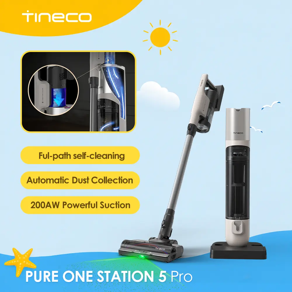 Tineco Pure ONE Station 5 Pro Cordless Vacuum, Automatic Dust Collection, Full-Path Self-Cleaning, ZeroTangle Brush, Up to 100 Minutes Runtime, Stick Vacuum Cleaner for Pet Hair, Carpet & Hard Floor