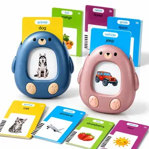 Kids Talking Flash Card Reader, Interactive Learning Toy with Sight Words, Animals, Vehicles and Daily Objects Cards