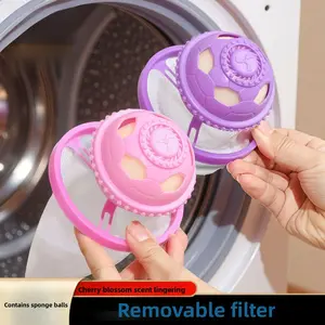 4PCS Laundry Hair Filter Balls, Mesh Bag Style Lint and Fur Remover for Washer and Dryer, Detachable Net Design for Collecting Hair, Lint and Debris, Clothes Cleaning Tool, Home Cleaning Essential