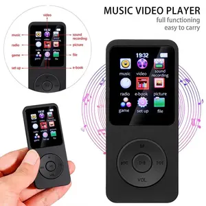 Mini MP3 Player Built-in Speaker Sports 1.8 inch Screen Bluetooth-Compatible 5.0 Student Walkman Support Radio E-Book Recording
